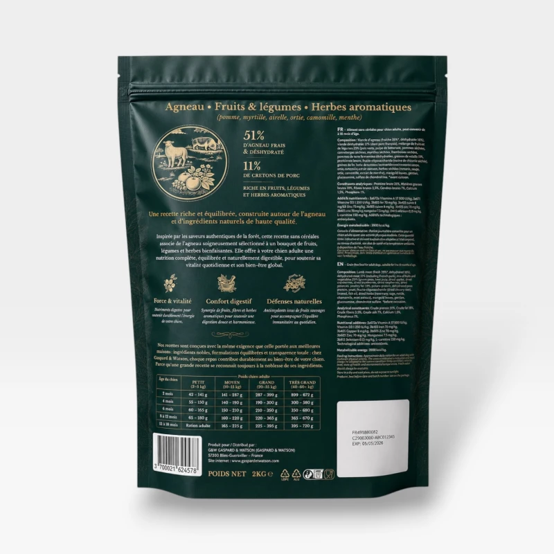Agneau sans céréales - Terres Sauvages 2kg